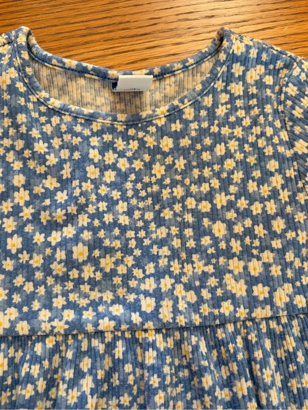 Old Navy Blue Floral Short-Sleeve Pocket Dress